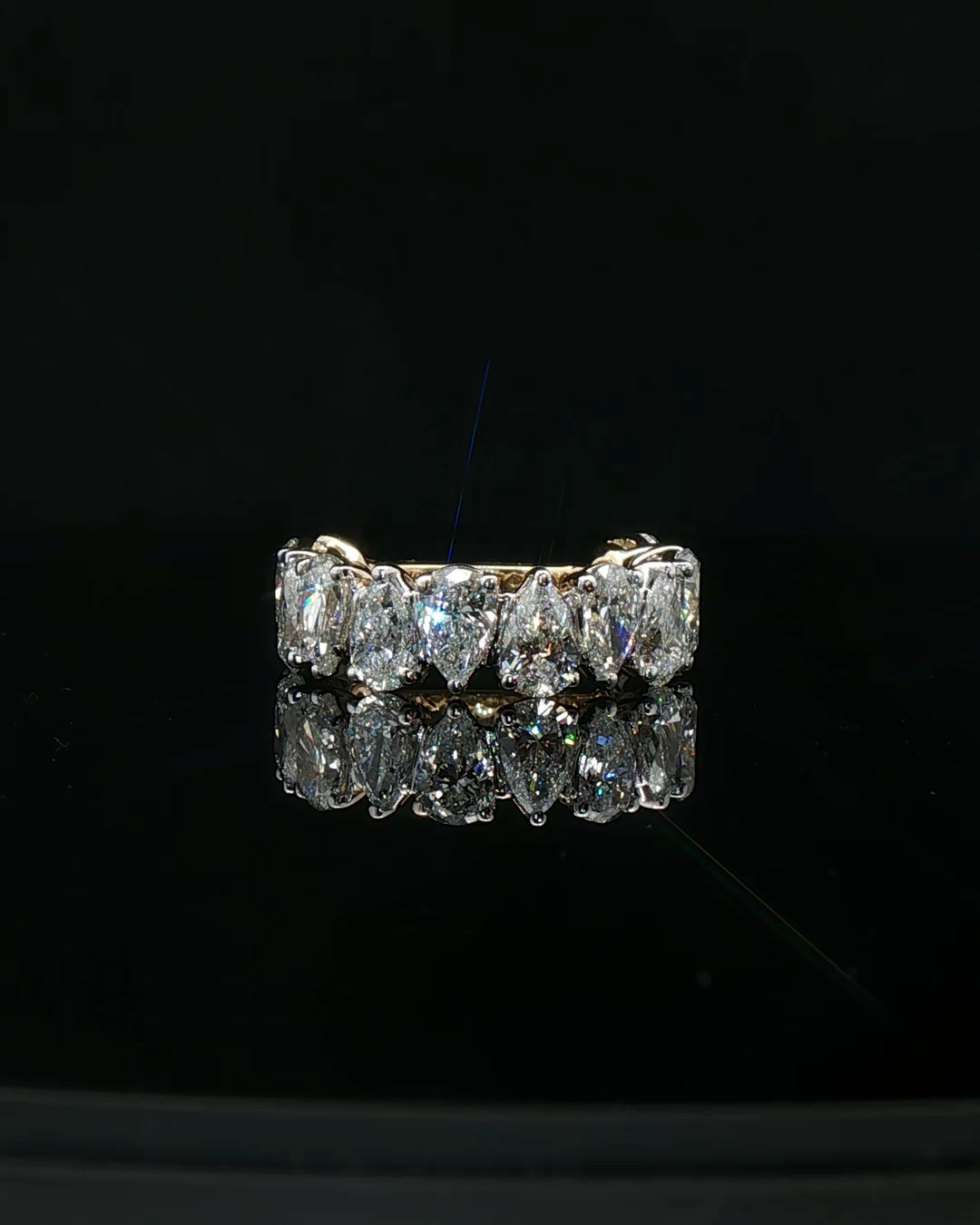 Rose Gold Eternity Ring with Pear Cut Diamonds