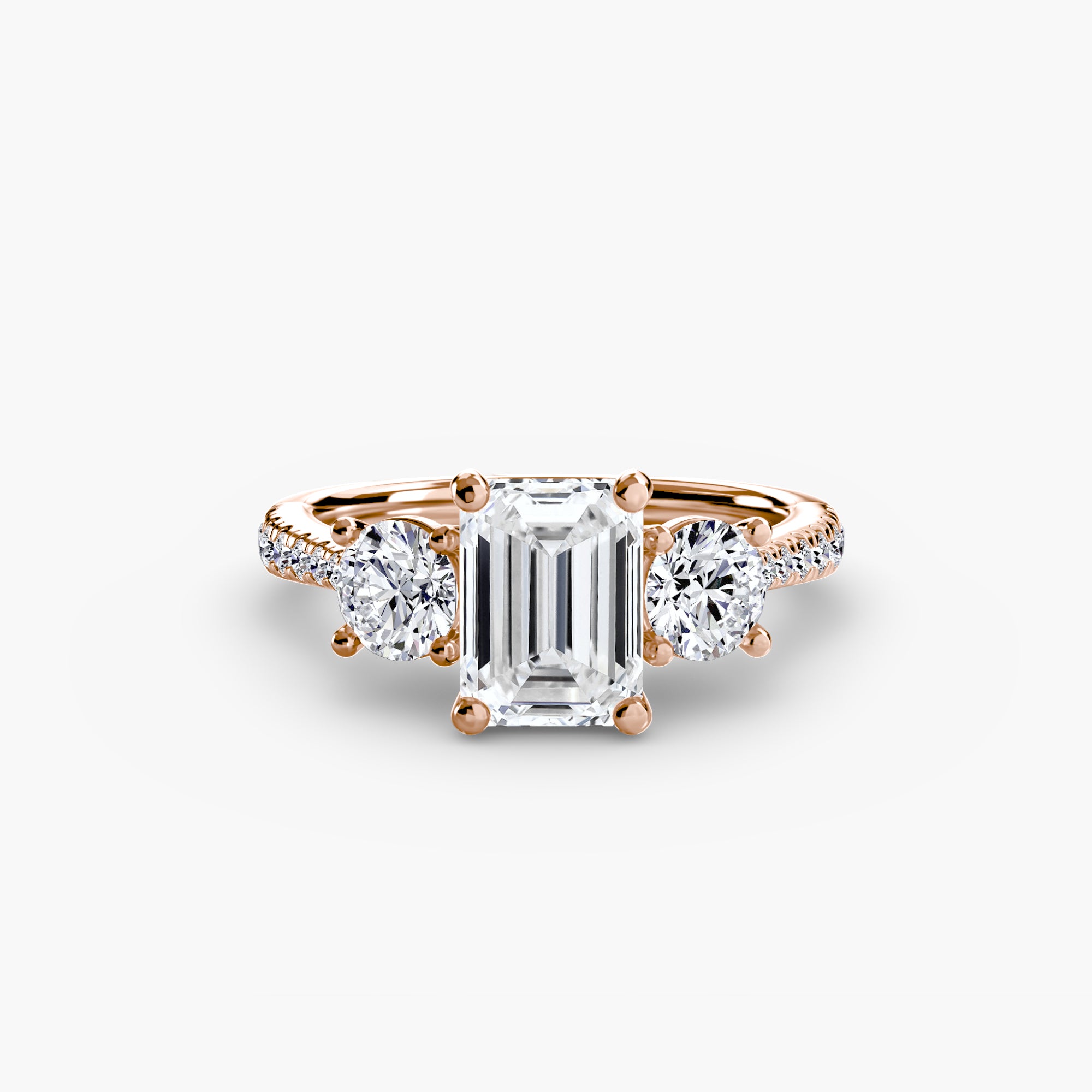 Three-Stone with Pavé Band