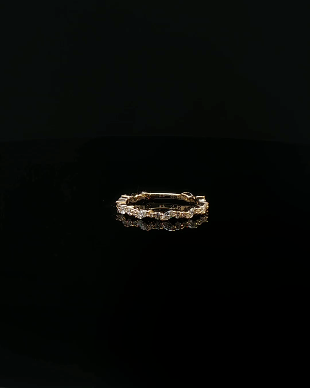 round brilliant diamond eternity ring rose gold custom wedding band front