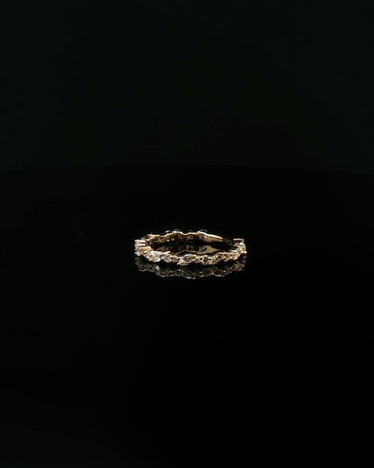 round brilliant diamond eternity ring rose gold custom wedding band side