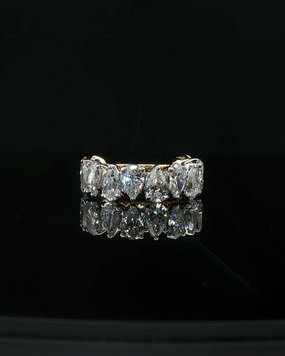 Rose Gold Eternity Ring with Pear Cut Diamonds