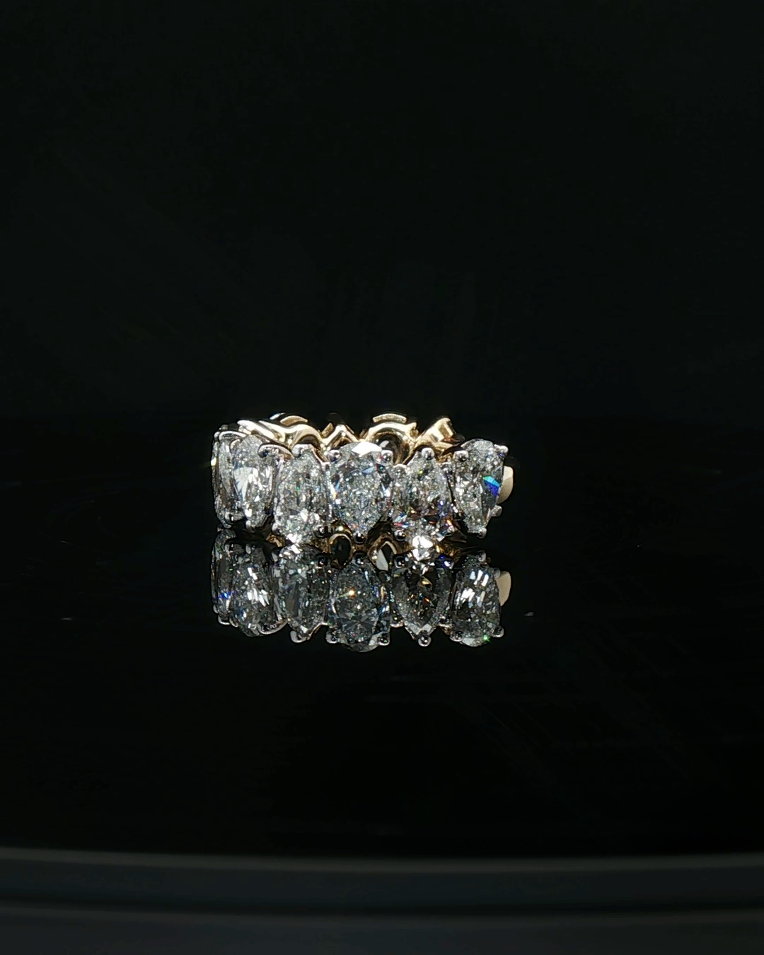 Rose Gold Eternity Ring with Pear Cut Diamonds