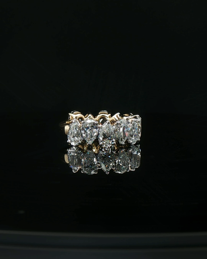 Rose Gold Eternity Ring with Pear Cut Diamonds