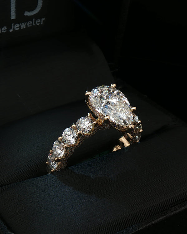 Upside Down Pear Custom Ring