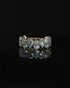 inverted pear cut diamond custom wedding band 14k yellow gold front view