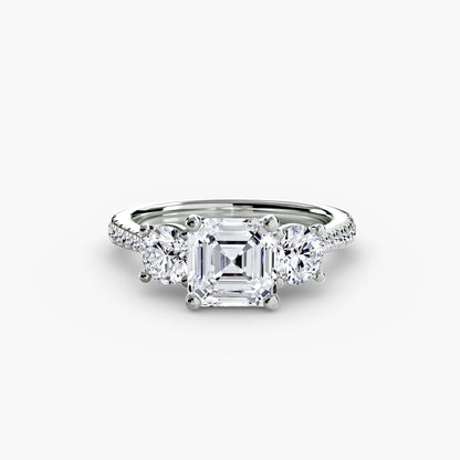 Three-Stone with Pavé Band