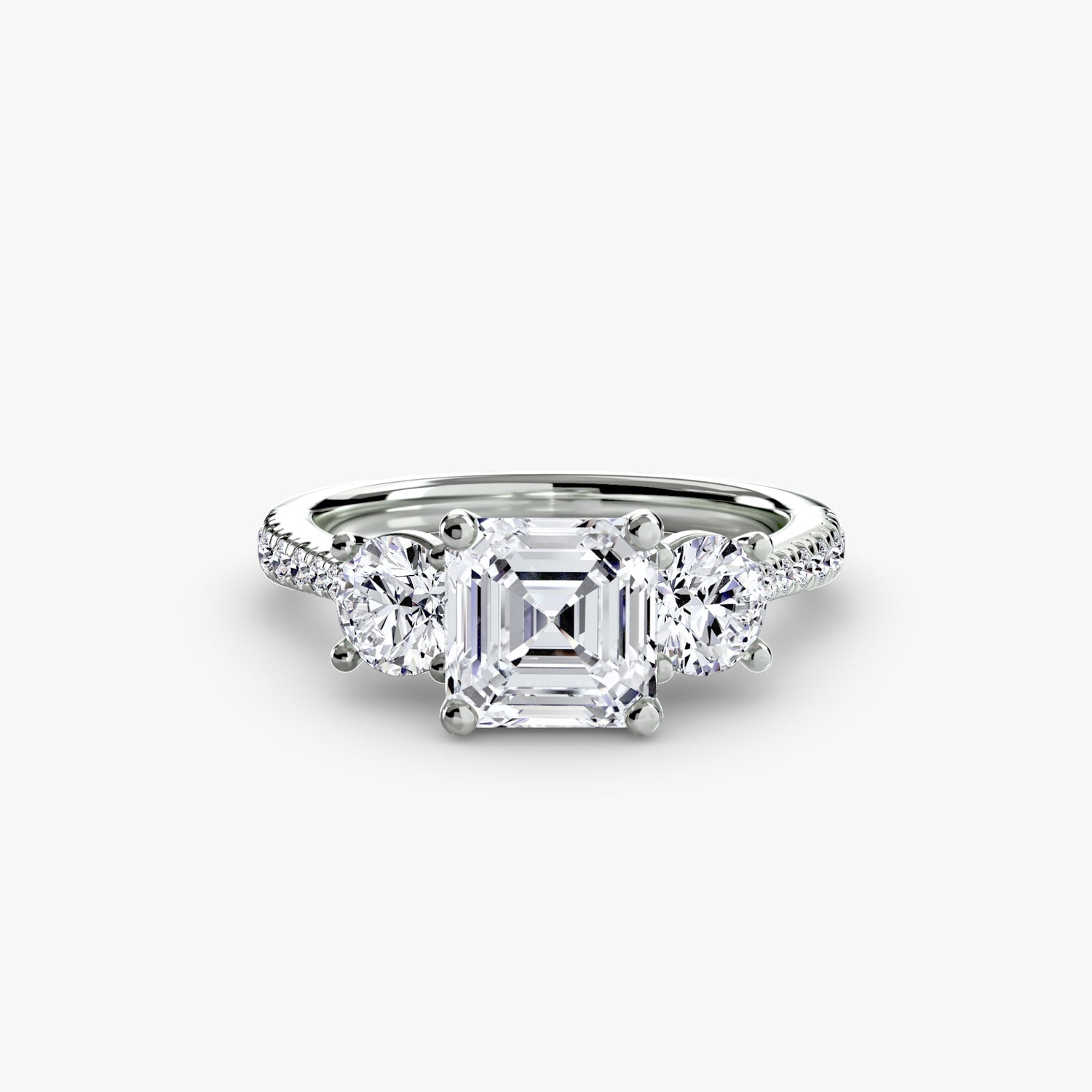 Three-Stone with Pavé Band