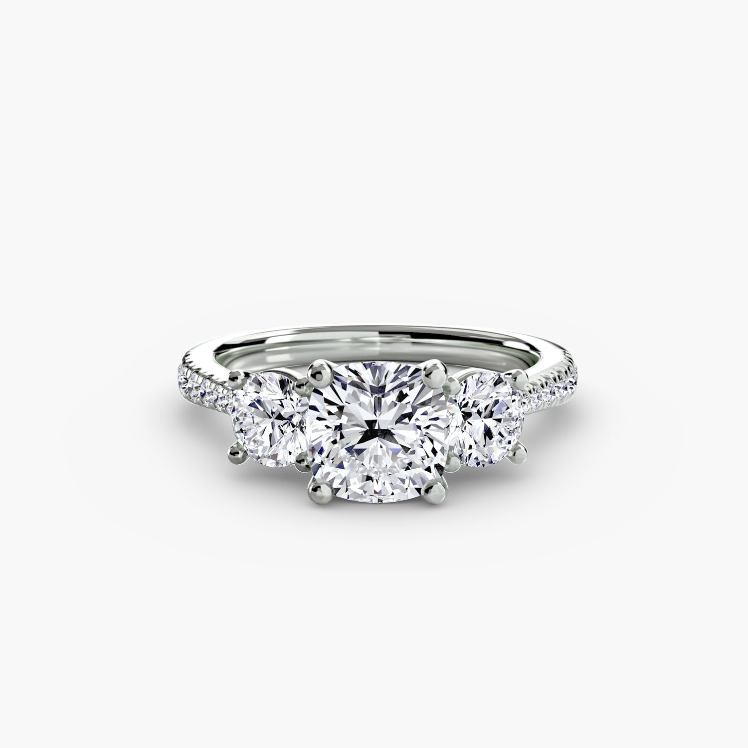 Three-Stone with Pavé Band