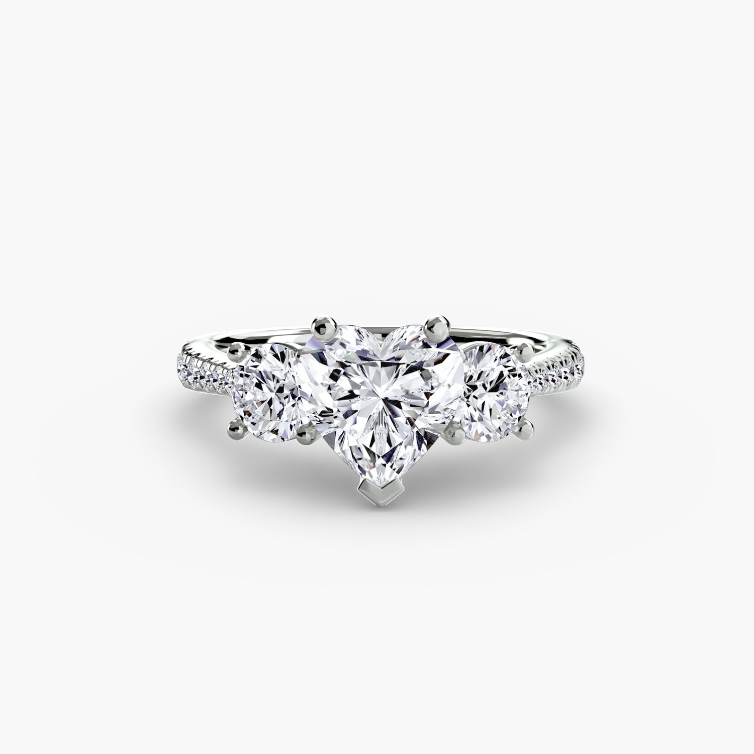 Three-Stone with Pavé Band