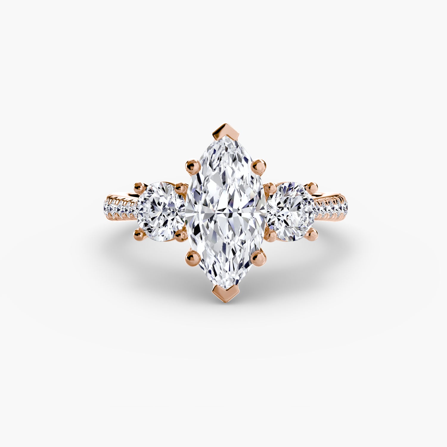 Three-Stone with Pavé Band