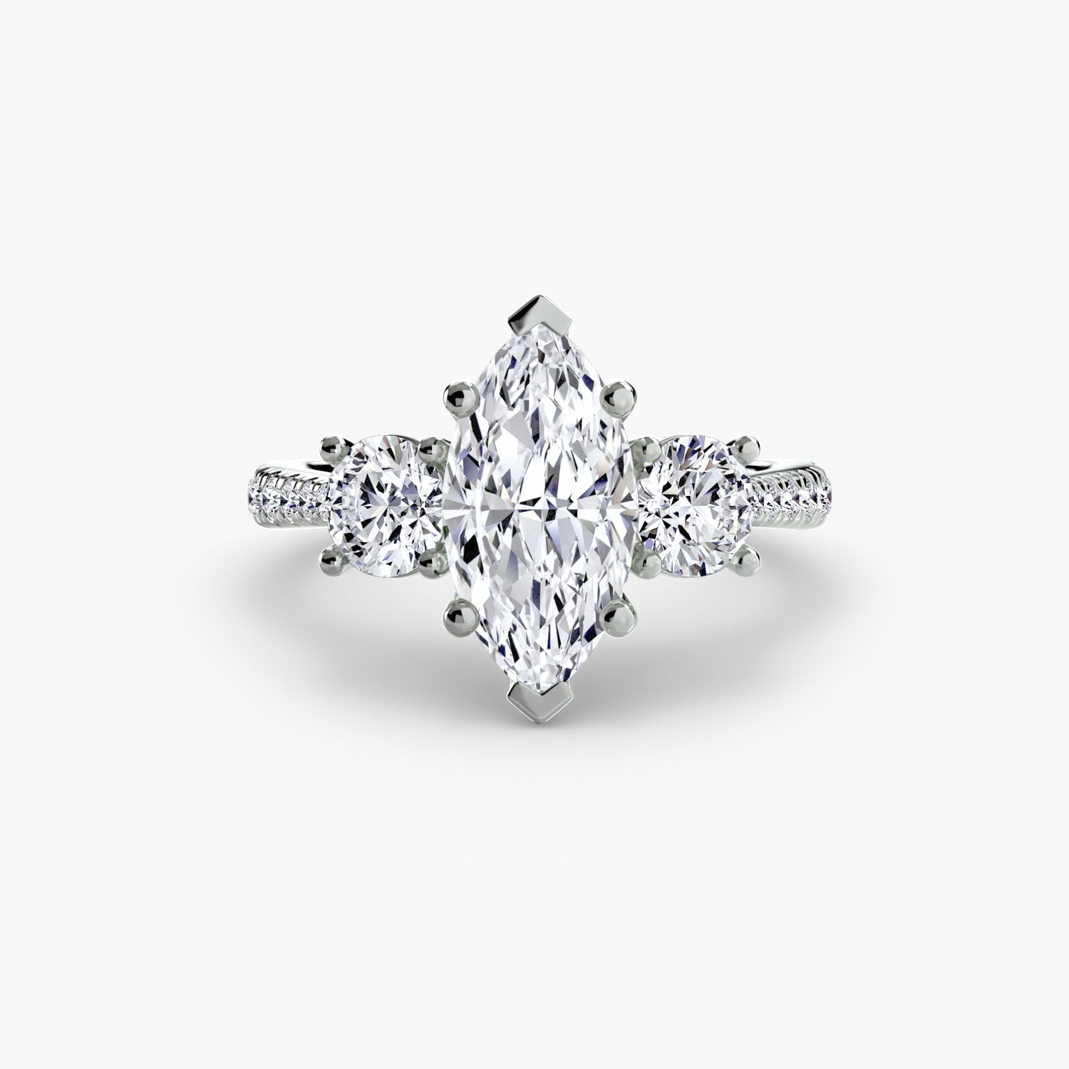 Three-Stone with Pavé Band