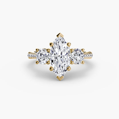 Three-Stone with Pavé Band