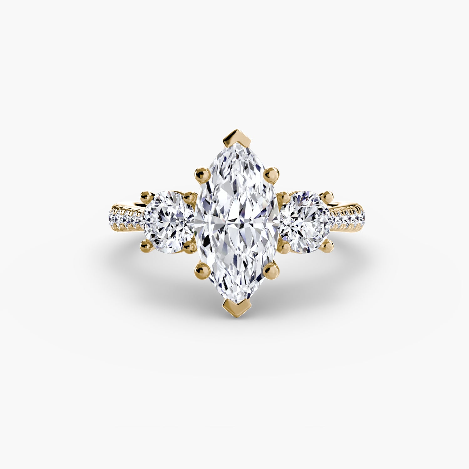 Three-Stone with Pavé Band