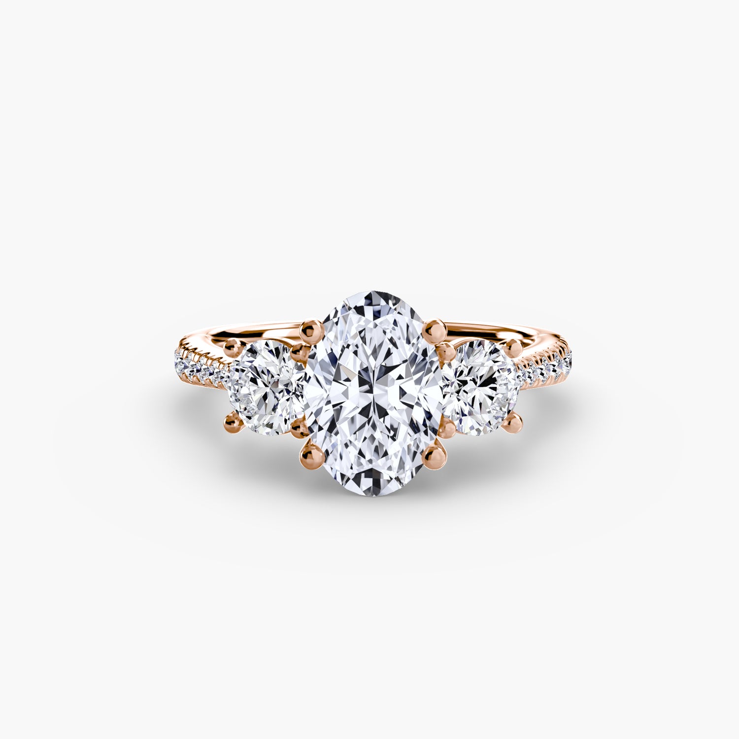 Three-Stone with Pavé Band