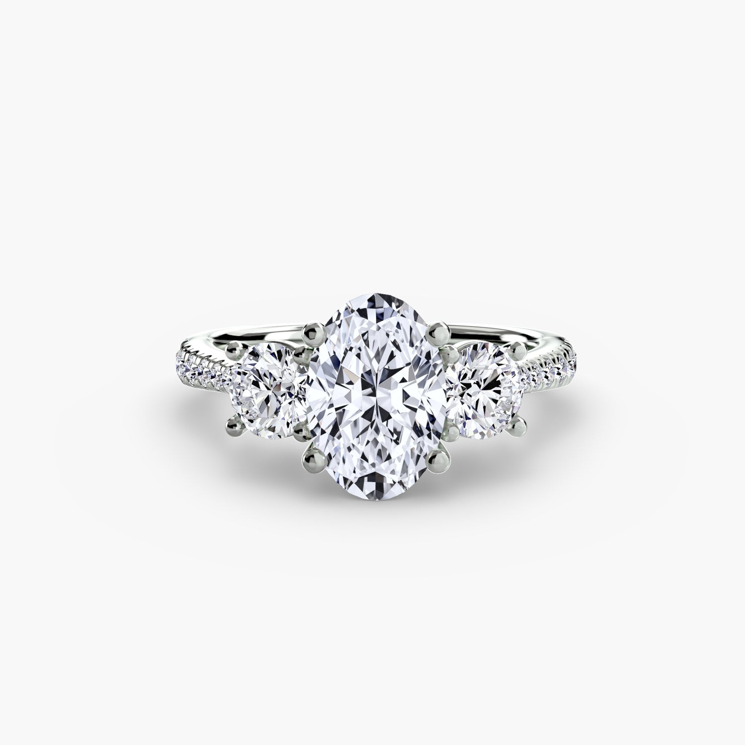 Three-Stone with Pavé Band