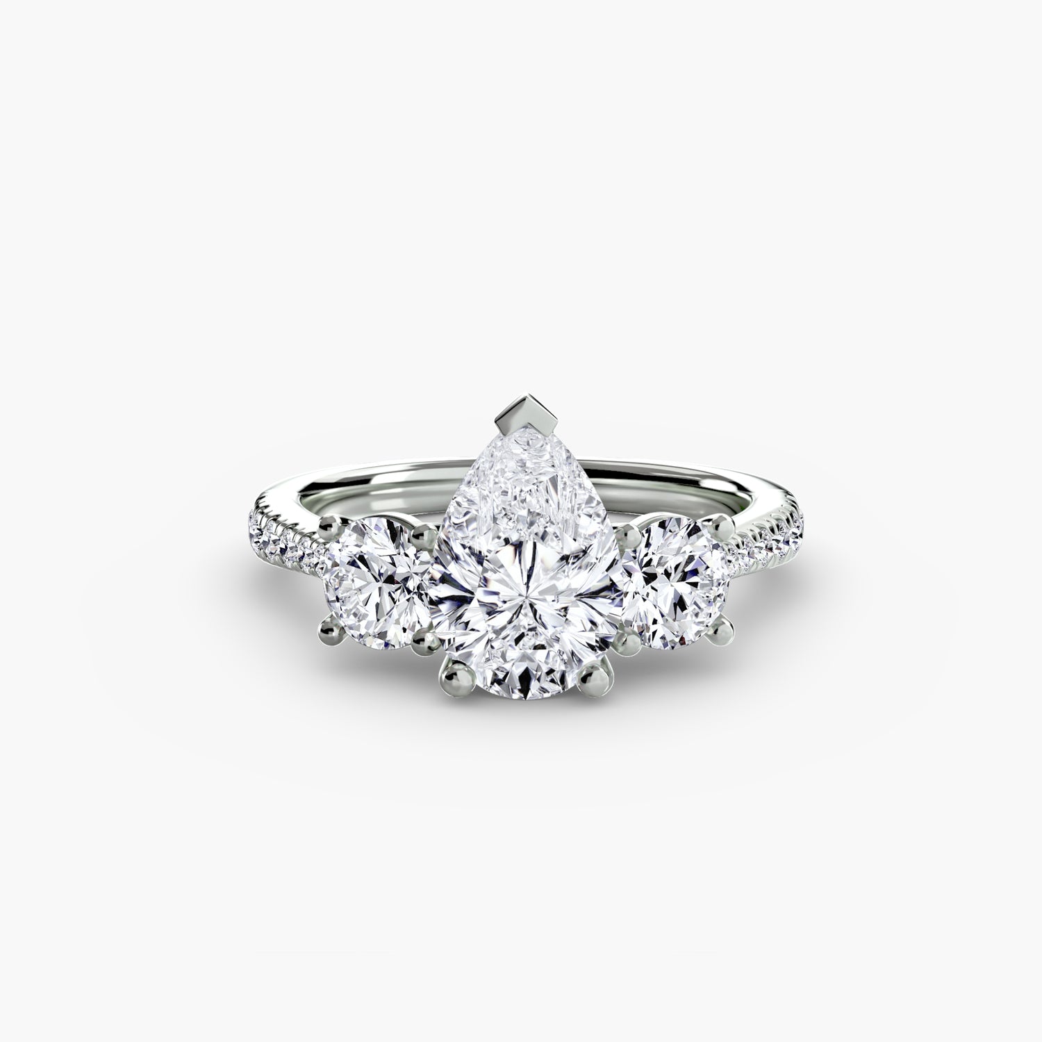 Three-Stone with Pavé Band