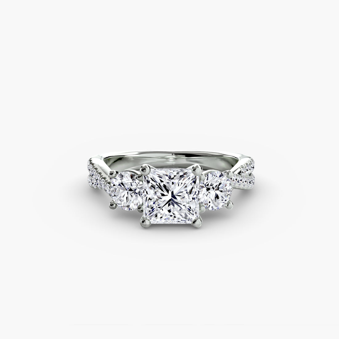 Three-Stone with Pavé Band 2