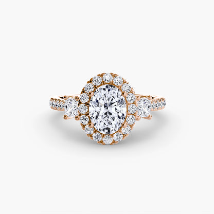 Three-Stone Ring with Halo 2