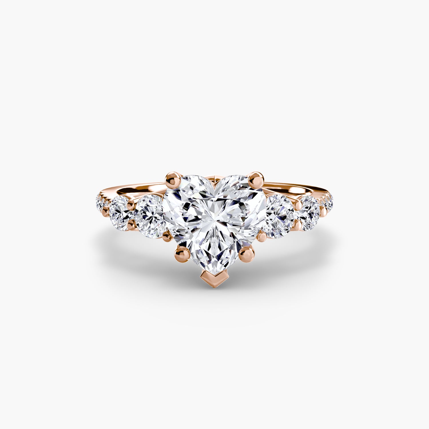 Five Stone Ring with Pavé Band