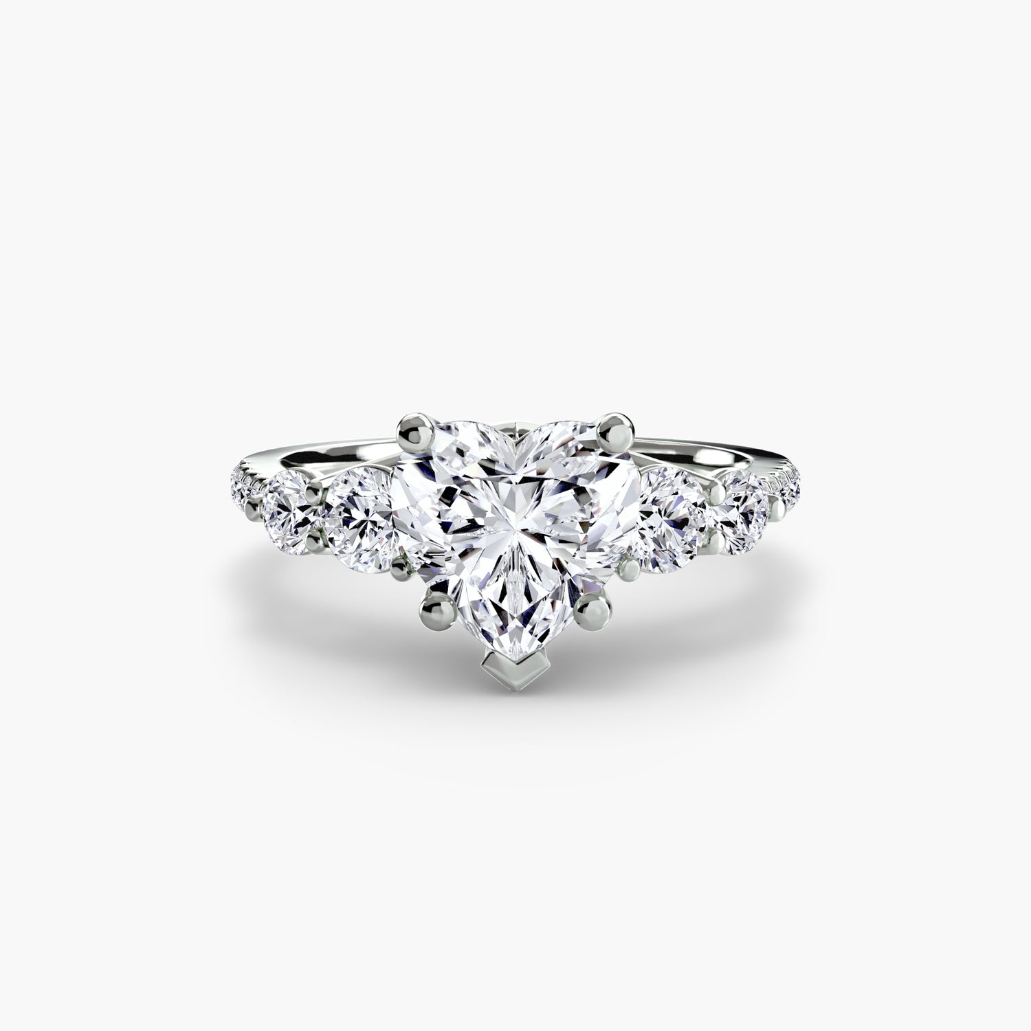 Five Stone Ring with Pavé Band