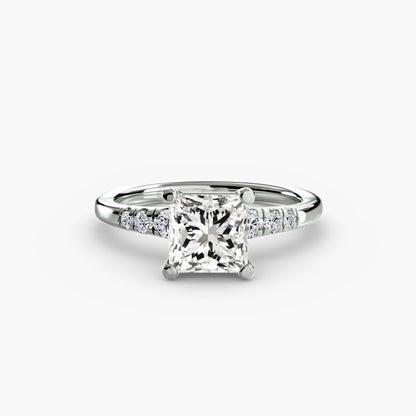 Solitaire with Shoulder Accents