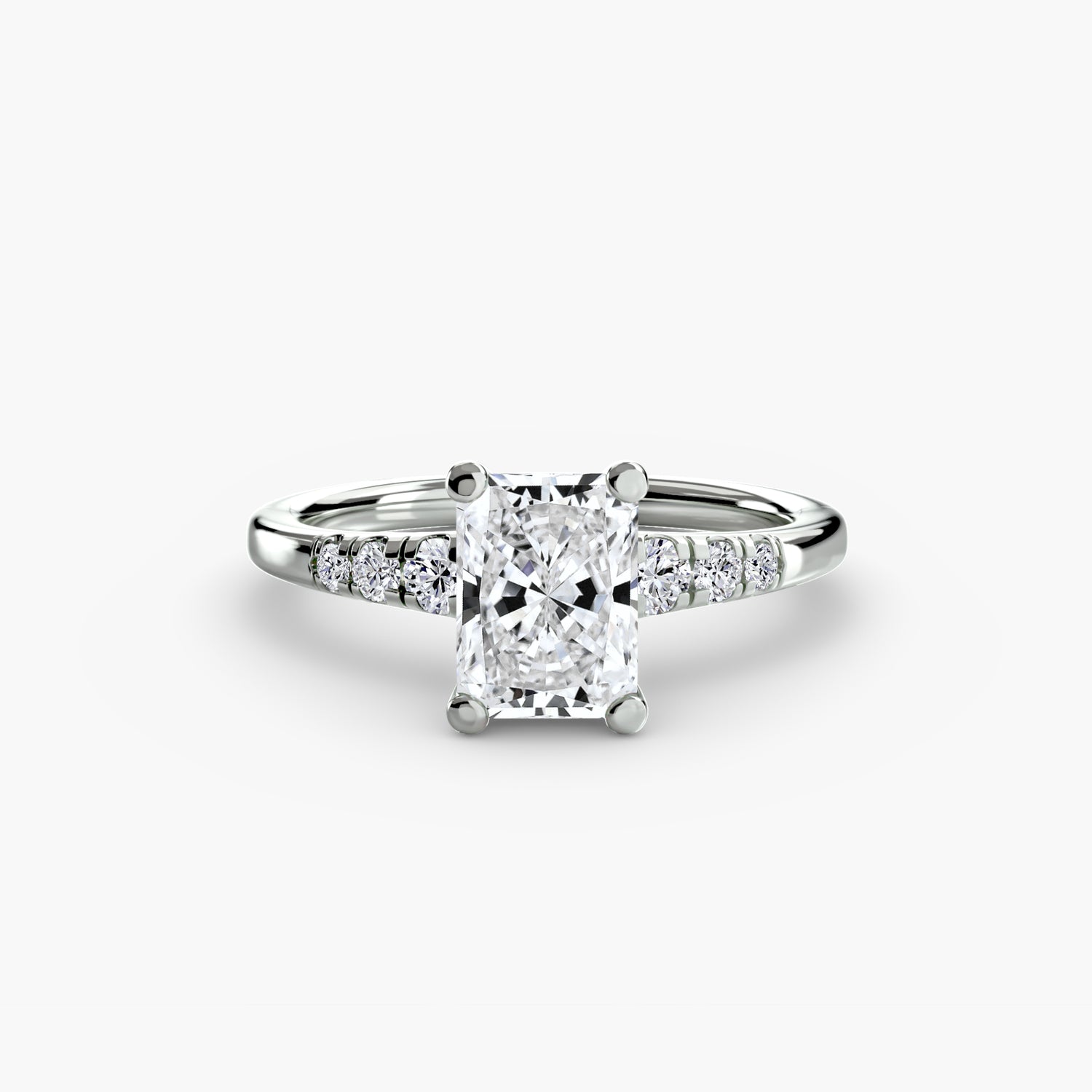 Solitaire with Shoulder Accents