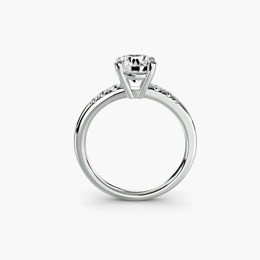 Solitaire with Shoulder Accents