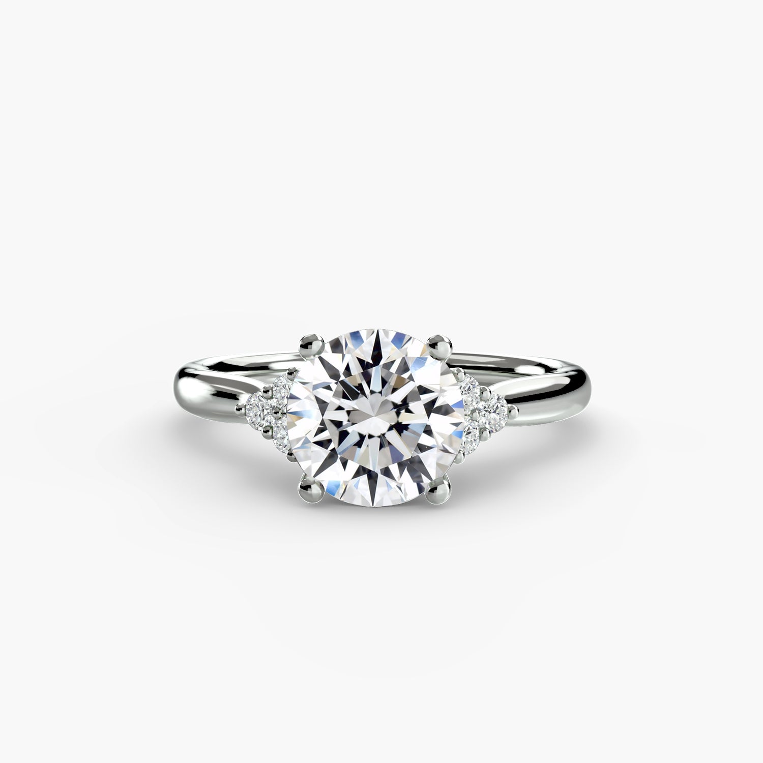 Solitaire with Cluster Shoulders