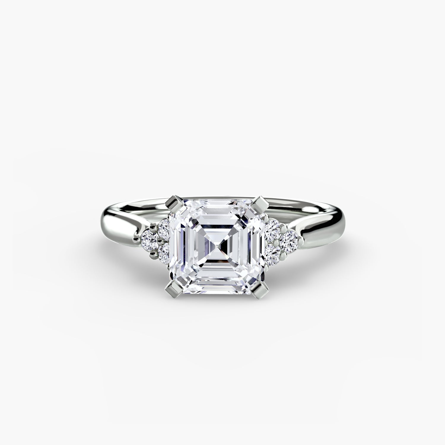 Solitaire with Cluster Shoulders 2