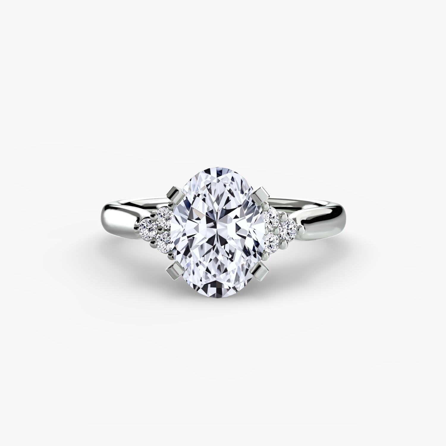 Solitaire with Cluster Shoulders 2