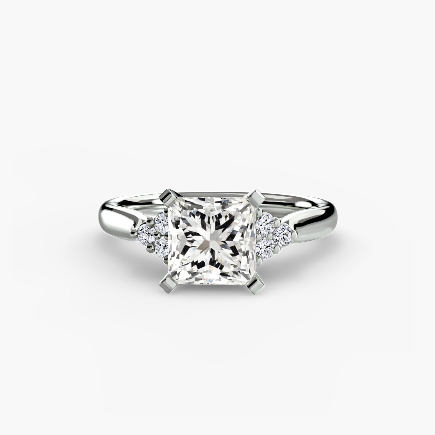 Solitaire with Cluster Shoulders 2
