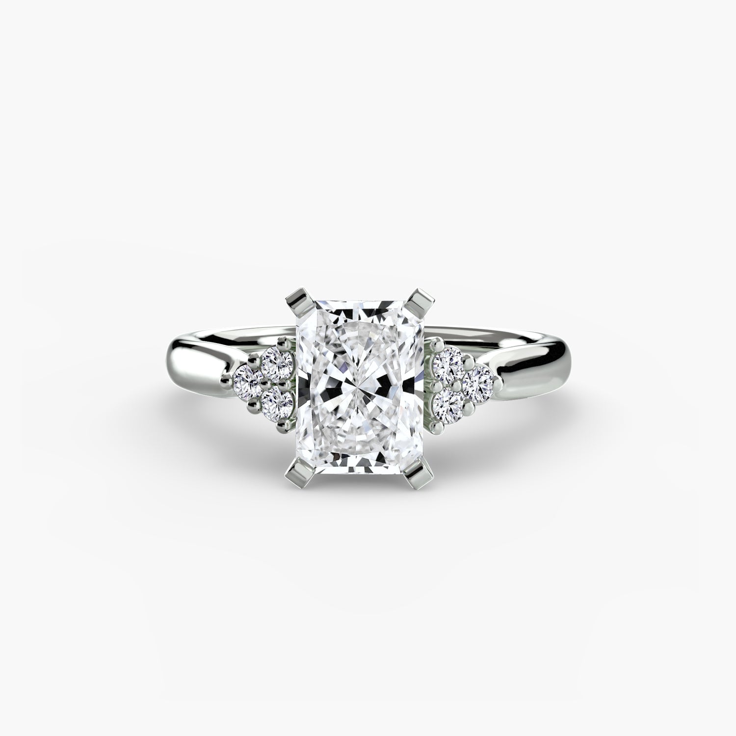 Solitaire with Cluster Shoulders 2
