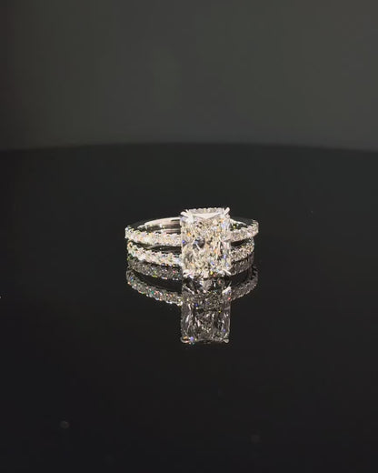 Radiant Cut Diamond Platinum Engagement Ring