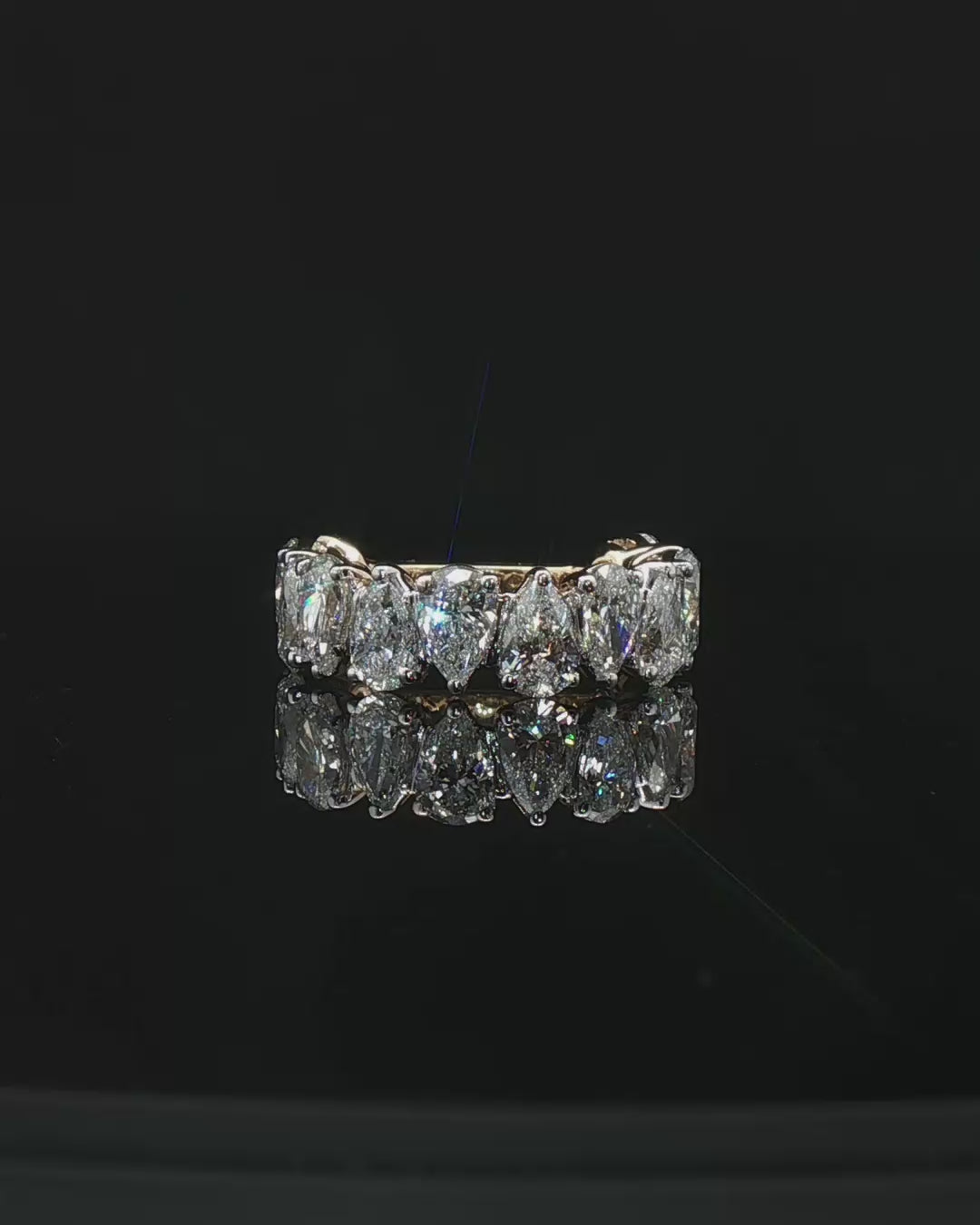 Rose Gold Eternity Ring with Pear Cut Diamonds