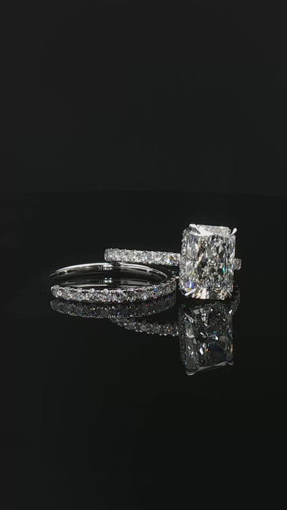 Platinum Stackable Rings with Cushion Cut Diamonds