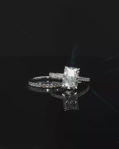 Platinum Engagement Ring with Emerald Cut Diamond